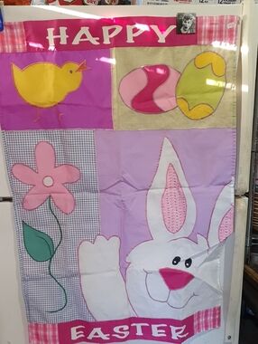 Easter Bunny Panel Banner - Pink, Purple, Yellow
